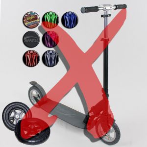 Paar Hepros Scooter Ersatzrollen R�der 145mm Chromfelge Rot
