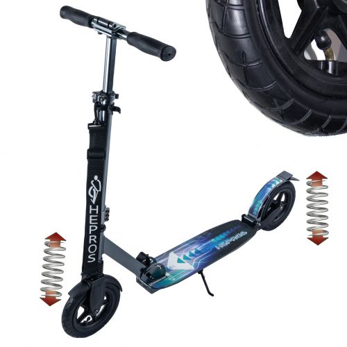 Hepros XXXL Air Fully Patinete 200mm Scooter plegable antracita