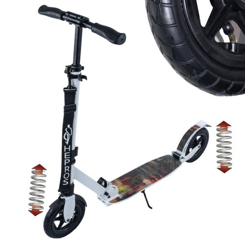 Hepros XXXL Air Fully Patinete 200mm Scooter plegable blanco