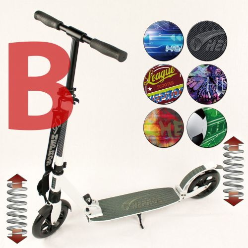 Hepros XXXL Fully Scooter 200mm Cityroller weiß B-ware