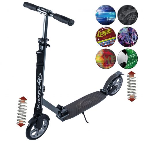 Hepros XXXL PU-Wheel Fully Trotinette 200mm Scooter argent minéral
