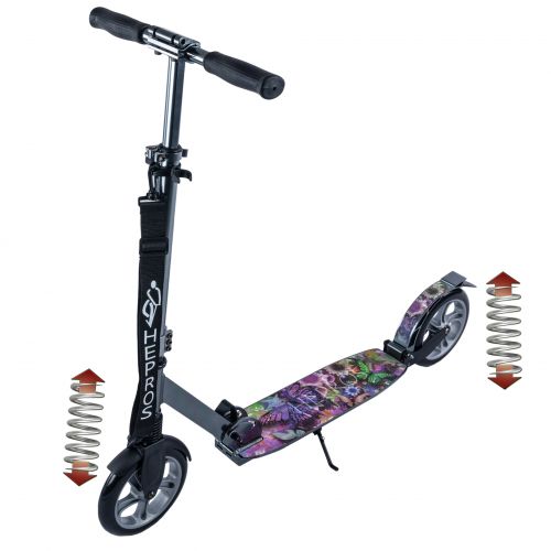Hepros XXXL PU-Wheel Fully Scooter 200mm Cityroller Mineralsilver