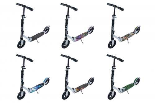 Hepros Fully Flash Scooter 200mm LED Leuchträder Cityroller Erwachsene Weiß ABEC9 Radlager