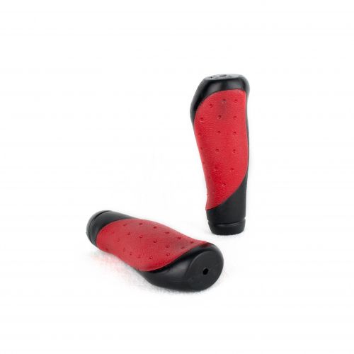 Ergonomically shaped handles for Scooter - 1 pair black/red