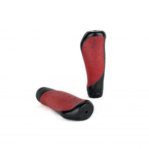 Ergonomically shaped handles for Scooter - 1 pair black/bordeaux