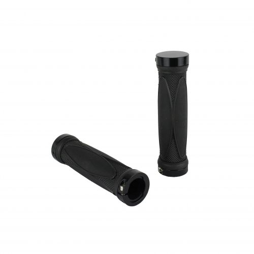 Lock-On Griffe Alu Handgriffe Gummi Soft für Cityroller - 1 Paar schwarz
