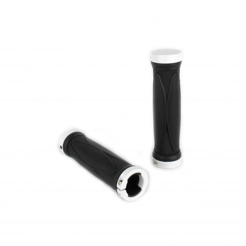 Lock-On manopole alluminio maniglie gomma morbida per Città Roller - 1 paio bianco