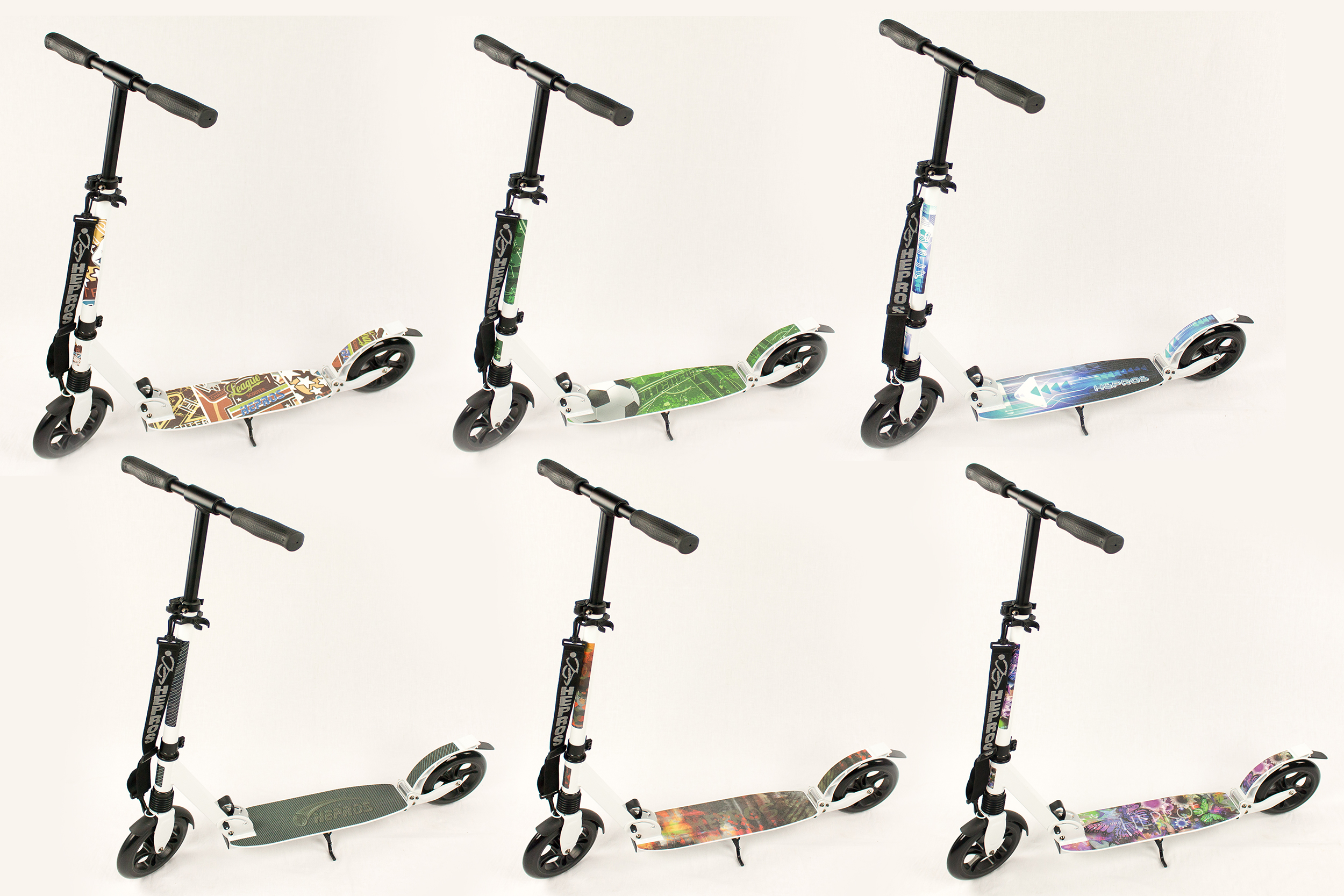 Hepros vollgefederter XXXL Air Fully Scooter 200mm Cityroller anthrazit