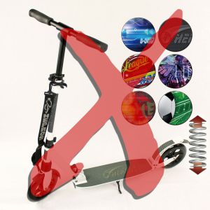 Hepros XXXL BigWheel Fully Scooter 200mm Cityroller weiß