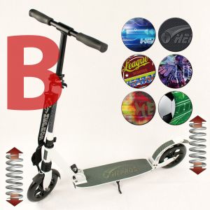 Hepros XXXL Fully Scooter 200mm Cityroller weiß B-ware