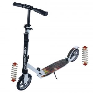 Hepros XXXL PU-Wheel Fully Monopattino 200mm Scooter pieghevole bianco