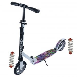 Hepros XXXL PU-Wheel Fully Monopattino 200mm Scooter pieghevole bianco