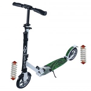 Hepros XXXL PU-Wheel Fully Monopattino 200mm Scooter pieghevole bianco