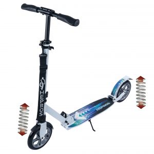 Hepros XXXL PU-Wheel Fully Monopattino 200mm Scooter pieghevole bianco