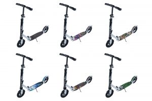 Hepros Fully Flash Scooter 200mm LED Leuchträder Cityroller Erwachsene Weiß ABEC9 Radlager