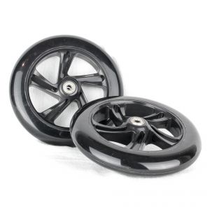 PU 200mm Spare Wheels high rebound for Scooter Black - 2 pieces