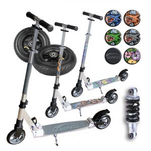 Hepros XXL Air Fully Scooter 150mm KF Lufträder Cityroller Silver